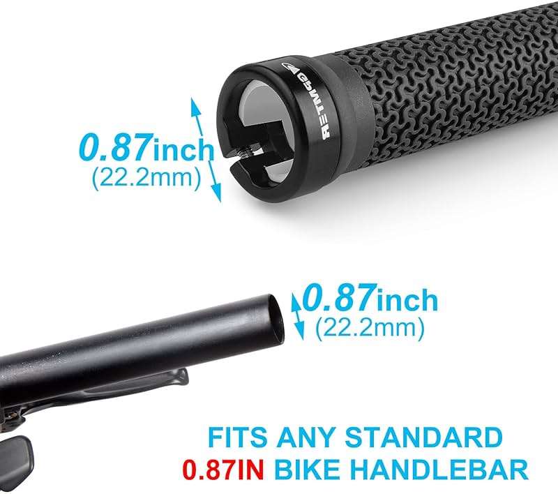 GPMTER Bike Handlebar Grips, Single Lock on Bicycle Handle Bar, for BMX, Mountain, MTB, Beach Cruiser, Scooter, Folding Bike, Soft Non-Slip-Rubber Hand Grip Comfortable Ergonomic - Image 5