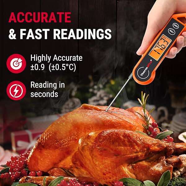 TempPro TP19H Digital Meat Thermometer for Cooking, 1 Sec Instant Read Food Thermometer with Motion-Sensing Wake for BBQ Grill Oil Fry Candy for Fathers Day Gift for Dad Men (Previously ThermoPro) - Image 6
