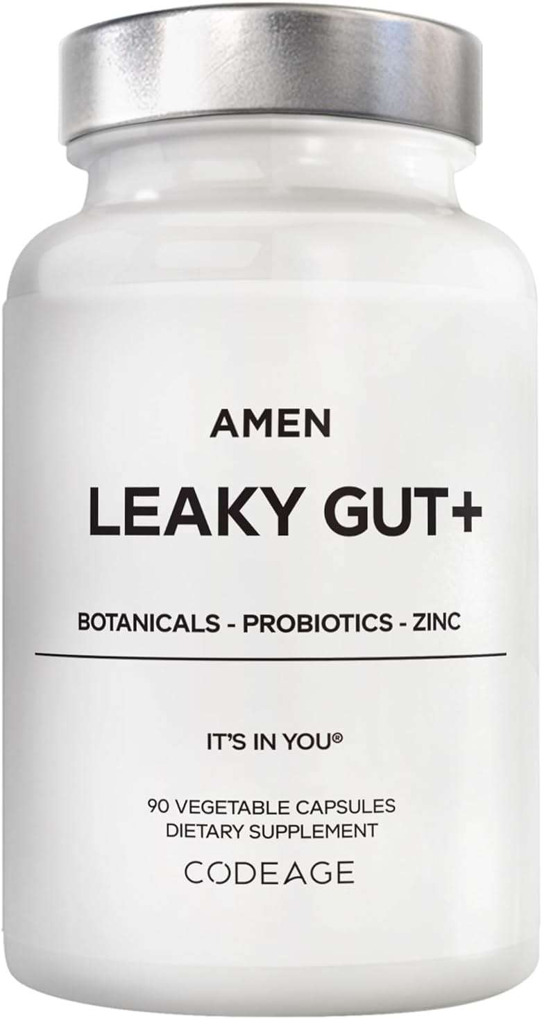 Amen Leaky Gut Supplement - Advanced Formula with Bioavailable L Glutamine, Zinc, Turmeric, DGL Licorice Root - Marshmallow Root - Probiotics & Fermented Prebiotics - Vegan, Non-GMO - 90 Capsules - Image 2
