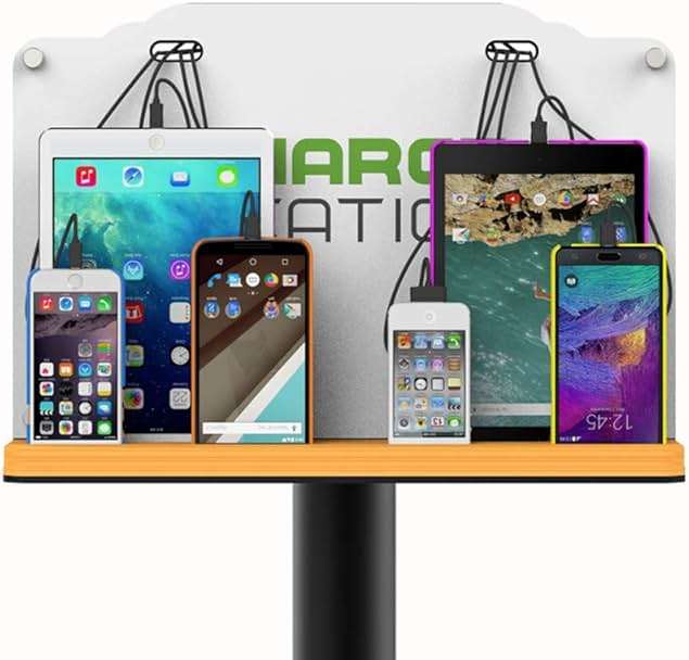 VIPATEY Tower Floor Stand Public Cell Phone Charging Station 8 Ports High Speed Cables Applicable Airport Station Hospitals Banks Compatible with Smartphones Tablets and More - Image 2