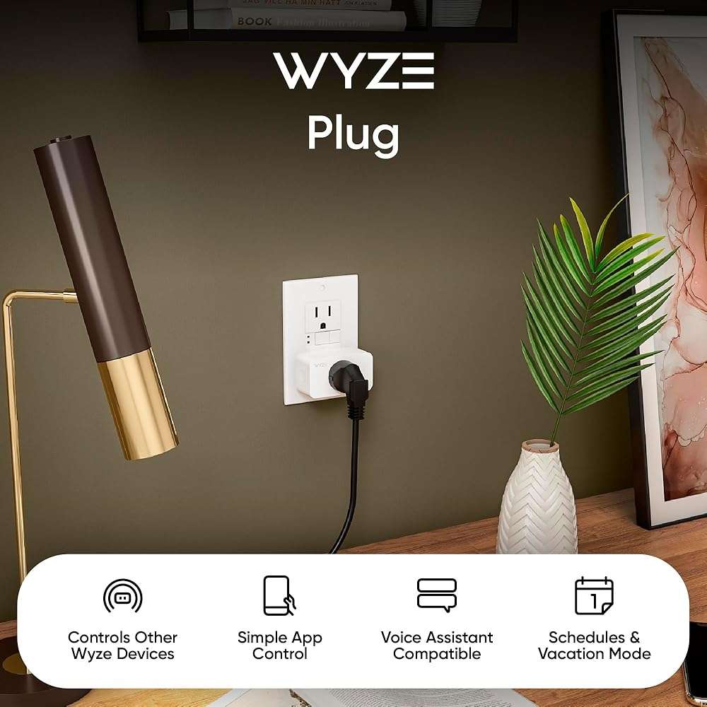 Wyze Plug, 2.4GHz WiFi Smart Plug, Works with Alexa, Google Assistant, IFTTT, No Hub Required, Two-Pack, White - Image 2