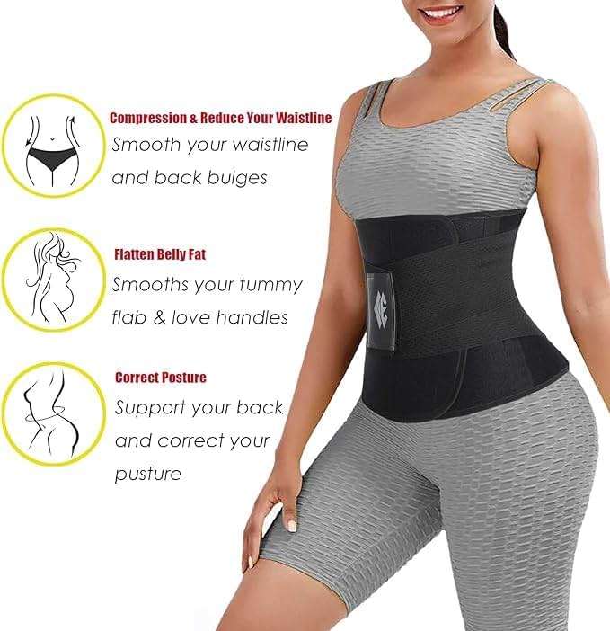 ChongErfei Waist Trainer Belt for Women Man - Waist Trimmer Ab Belt - Tummy Control Body Shaper - Image 3