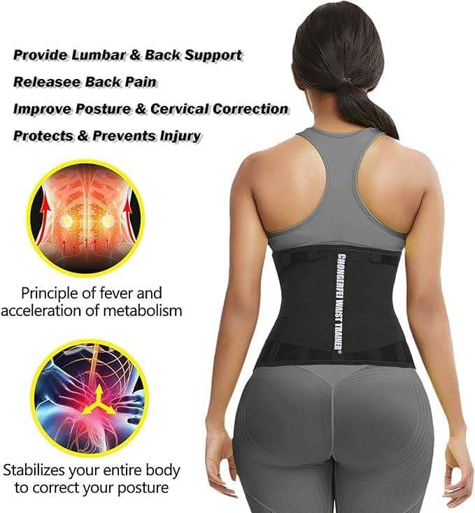 ChongErfei Waist Trainer Belt for Women Man - Waist Trimmer Ab Belt - Tummy Control Body Shaper - Image 5