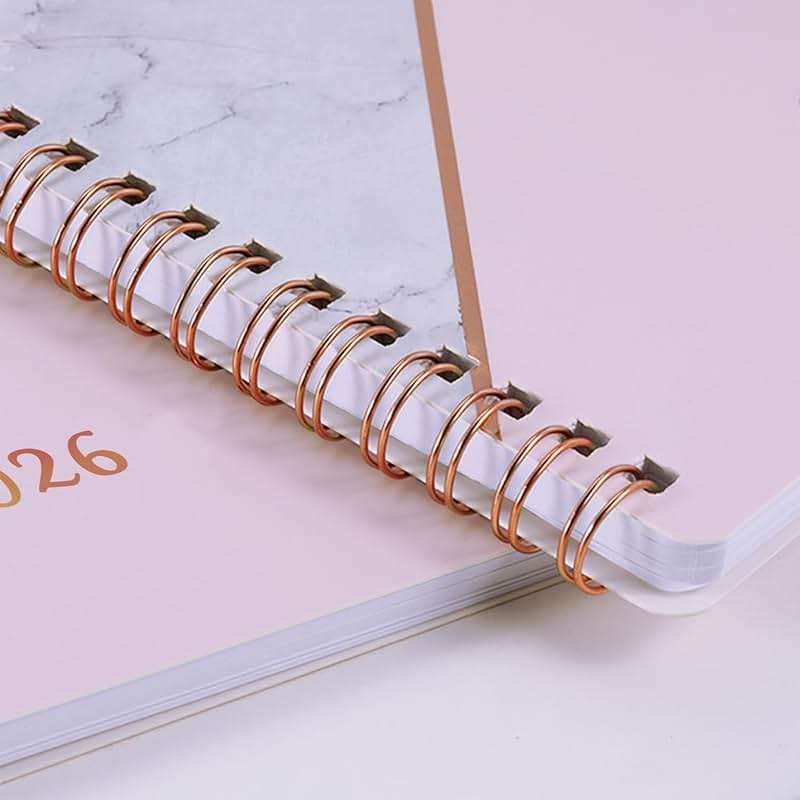 Planner 2026-2027 - Academic Planner 2026-2027, Jul. 2026 - June. 2027, 8" x 10", Planner Weekly and Monthly with Tabs, Planners 2026, 12 Month Calendar with Colourful Tabs, Twin-Wire Binding - Pink Marble - Image 9