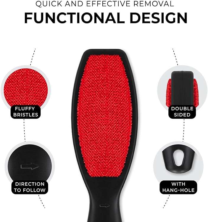 DecorRack (2 Pack) Double-Sided Lint Brushes, Pet Hair Remover Brush for Clothes and Furniture, Remove Cat and Dog Fur from Fabric Carpet and Clothing, Lint Removal Brush, Portable, Reusable (2 Pack) - Image 4