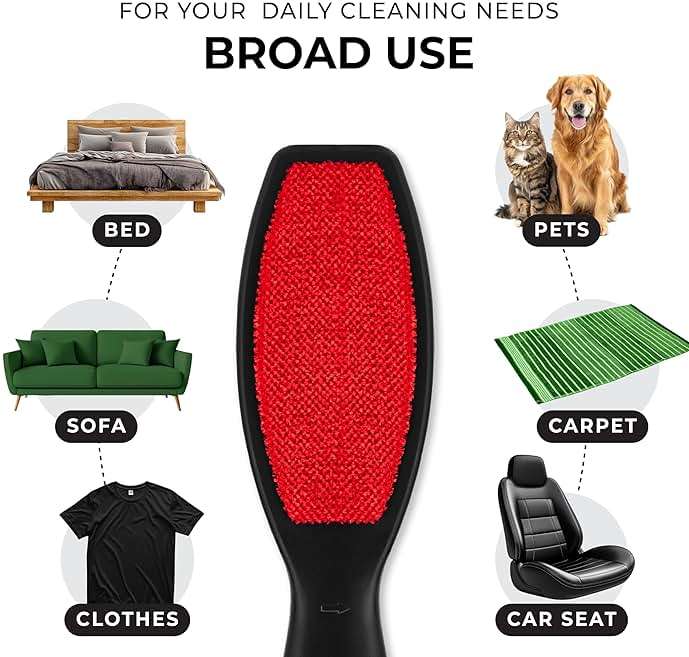 DecorRack (2 Pack) Double-Sided Lint Brushes, Pet Hair Remover Brush for Clothes and Furniture, Remove Cat and Dog Fur from Fabric Carpet and Clothing, Lint Removal Brush, Portable, Reusable (2 Pack) - Image 5