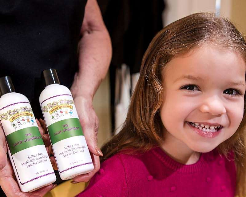 My Hair Helpers Lice Defense and Prevention Shampoo & Conditioner Bundle for Kids, Peppermint Scent, Safe for Daily Use, Works on 1-2 Children, 8 Ounces Each - Image 9