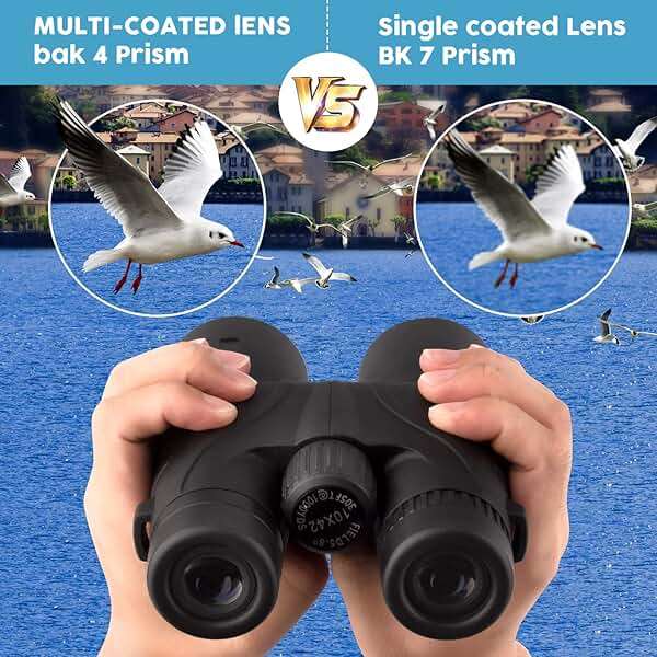 10x42 Binoculars for Adults - Professional HD Roof BAK4 Prism Lens Binoculars for Bird Watching, Hunting, Travel, Sports, Cruise, with Carrying Bag (1.1Lbs) - Image 3