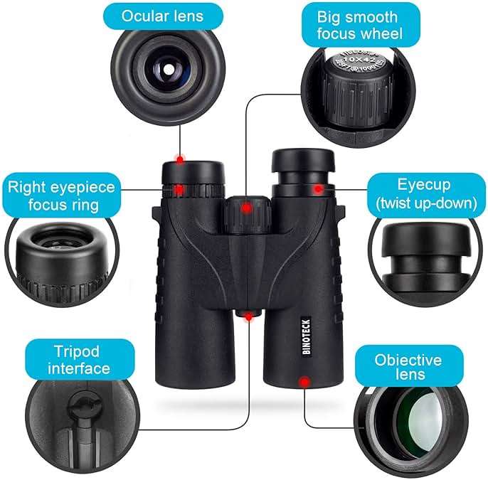 10x42 Binoculars for Adults - Professional HD Roof BAK4 Prism Lens Binoculars for Bird Watching, Hunting, Travel, Sports, Cruise, with Carrying Bag (1.1Lbs) - Image 6