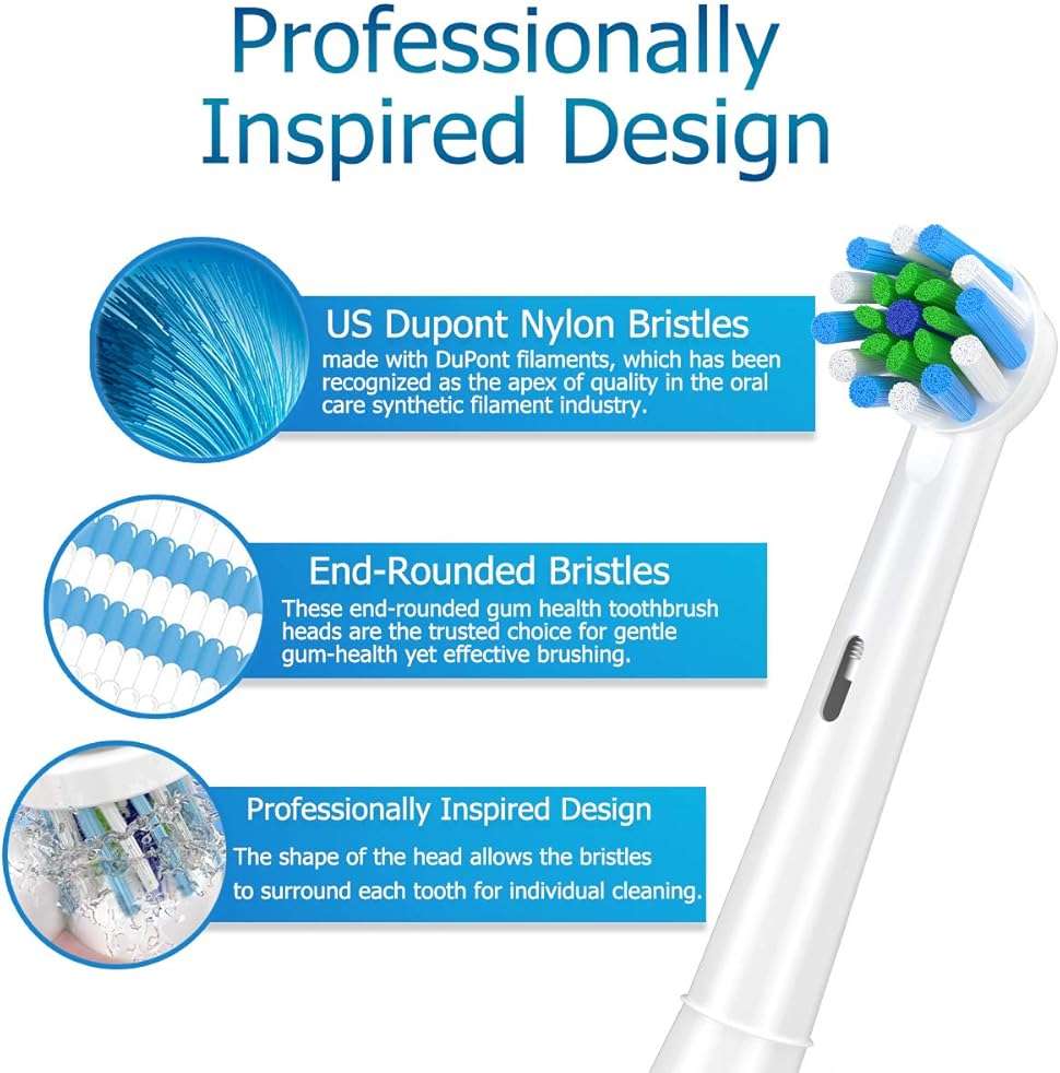 Replacement Toothbrush Heads Compatible with Braun Oral b 7000/Pro 1000/9600/ 5000/3000/8000/ and Smart Electric Toothbrush, 16 Pcs (White) - Image 3