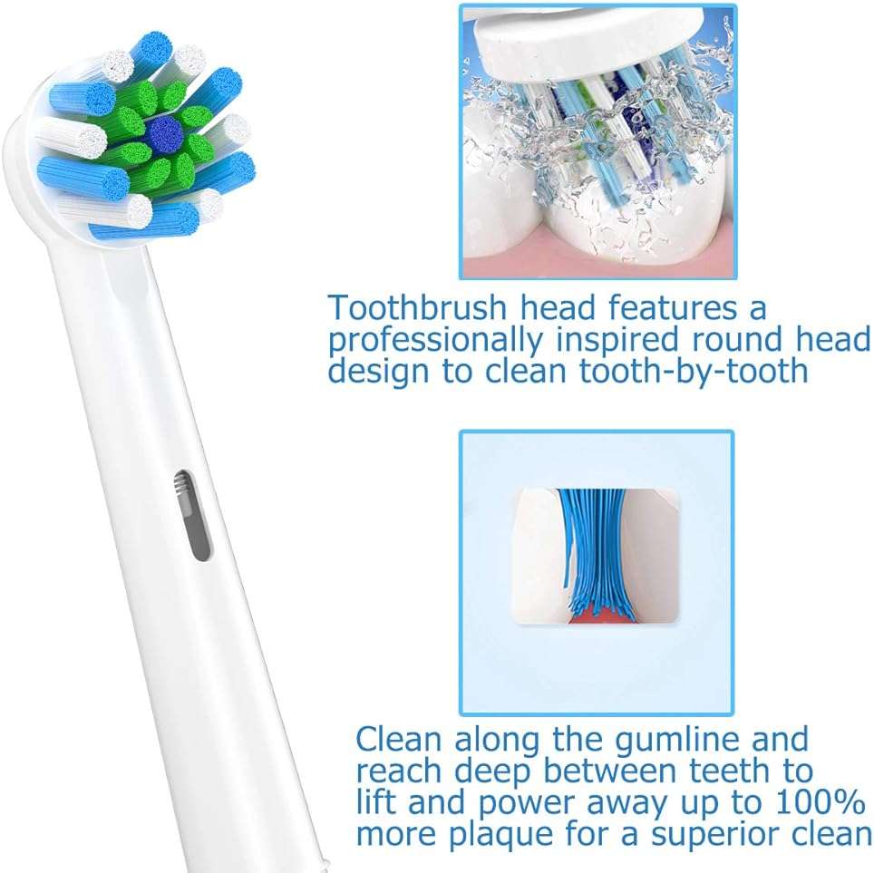 Replacement Toothbrush Heads Compatible with Braun Oral b 7000/Pro 1000/9600/ 5000/3000/8000/ and Smart Electric Toothbrush, 16 Pcs (White) - Image 4