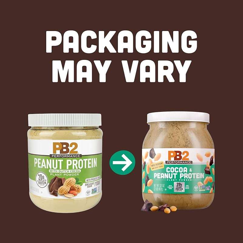 PB2 Performance Peanut Plant Based Vegan Protein Powder | 20g Complete Protein, No Added Sugar, Prebiotic Fiber | Dairy Free, Certified Vegan, Non-GMO, and Gluten Free [Peanut with Dutch Cocoa, 2lb] - Image 2