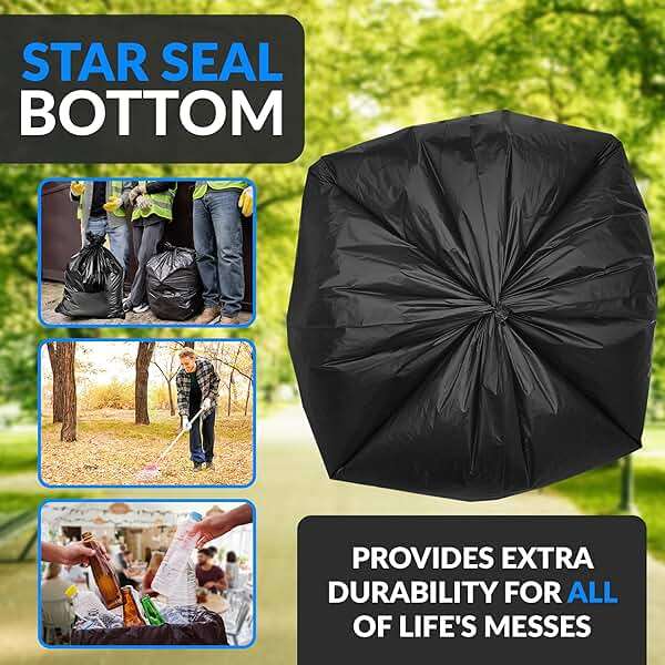 Reli. 95 Gallon Trash Bags Heavy Duty | 68 Trash Bags with Ties | Super Sizeable, Black, Serious Garbage Cleanup - Image 4