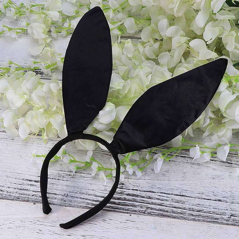 Soochat Bunny Ears Headband Cute Sexy Rabbit Ear Hair Band for Easter Halloween Christmas Party Cosplay Costume Accessory (Black) - Image 2
