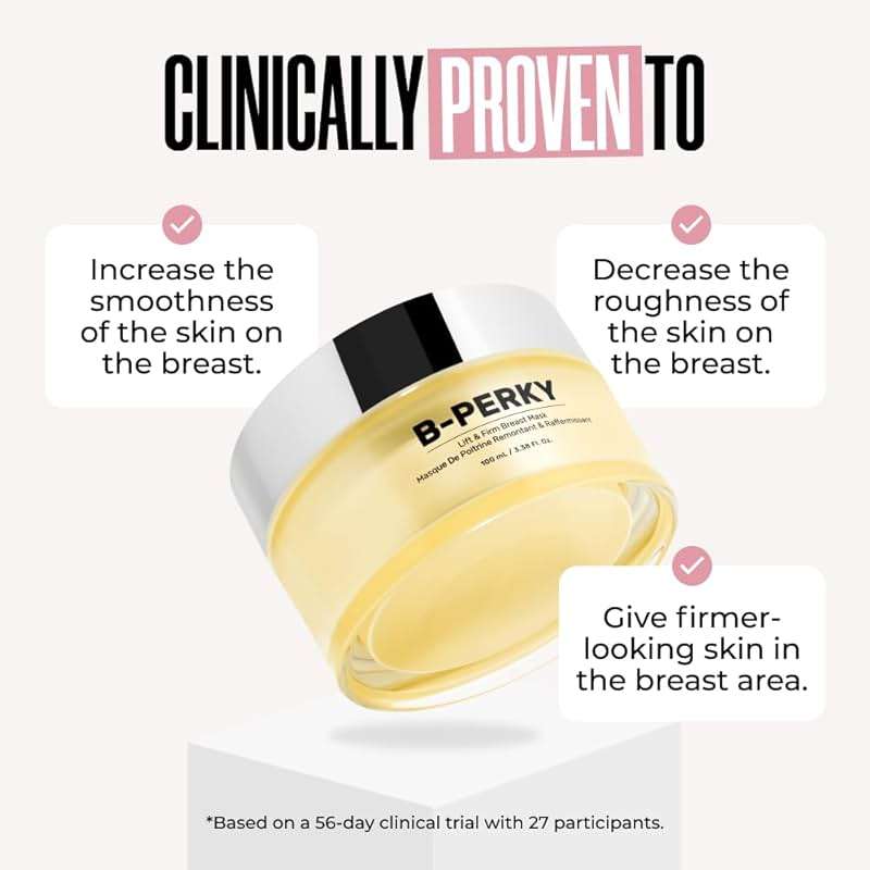 MAËLYS B-PERKY Lift & Firm Breast Mask - Leave-On Firming Cream for Breast Area - Smoothing Chest Treatment with Hydrating Jojoba Oil and Skin Tightening Kigelia Africana (3.38 Fl Oz) - Image 3
