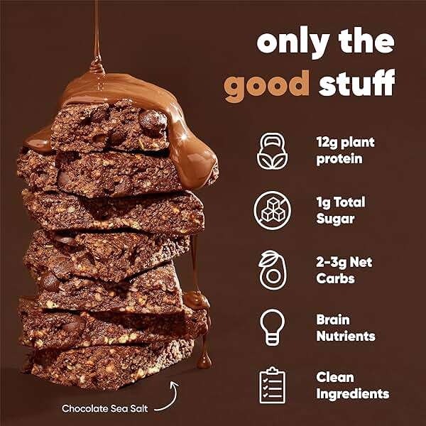 IQBAR Clean Plant Protein Bars - Chocolate Lovers Variety - 12 Count - Keto, Vegan, High Fiber, Gluten and Dairy Free, Low Sugar Snack - Brain and Body Nutrients for Focus, Energy, Meal Replacement - Image 4