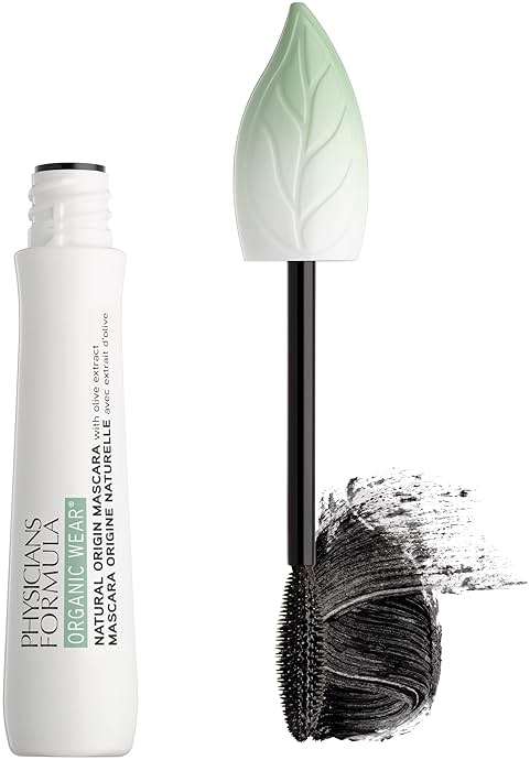 Physicians Formula Organic Wear Lash-Boosting All Natural Mascara, Lifts, Lengthens, For Sensitive Eyes, Dermatologist Tested - Natural Origin Black - Image 1