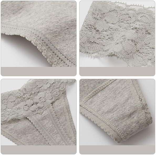 ANNYISON Women's Thongs, T Back Low Waist See Through Panties Cotton Seamless Lace Thongs for Women - Image 4