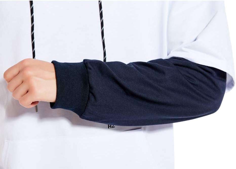 GURUNVANI Contrast Color Pullover Hoodie Mens Patchwork Hoodies Men - Image 5