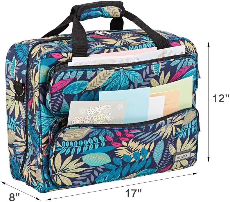 HOMEST Sewing Machine Carrying Case, Universal Tote Bag with Shoulder Strap Compatible with Singer, Brother, Janome, Floral (Patent Design) - Image 5