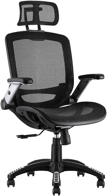 GABRYLLY Ergonomic Office Chair, High Back Home Desk Chair with Headrest, Flip-Up Arms, 90-120° Tilt Lock and Wide Cushion, Big and Tall Mesh Chairs for Man Woman, Black Task Chair - Image 9