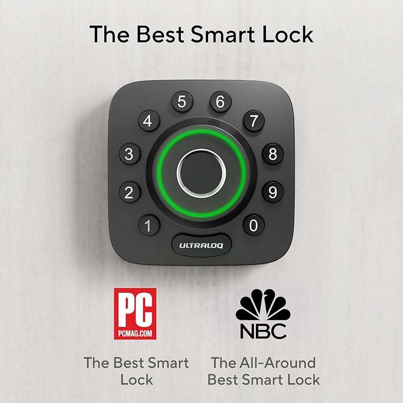 ULTRALOQ U-Bolt Pro Smart Lock, Keyless Entry Door Lock via Bluetooth, Smartphone, Fingerprint ID, Anti-peep Keypad, Auto Unlock, Smart Lock for Front Door, Smart Deadbolt Lock, IP65 Waterproof - Image 2