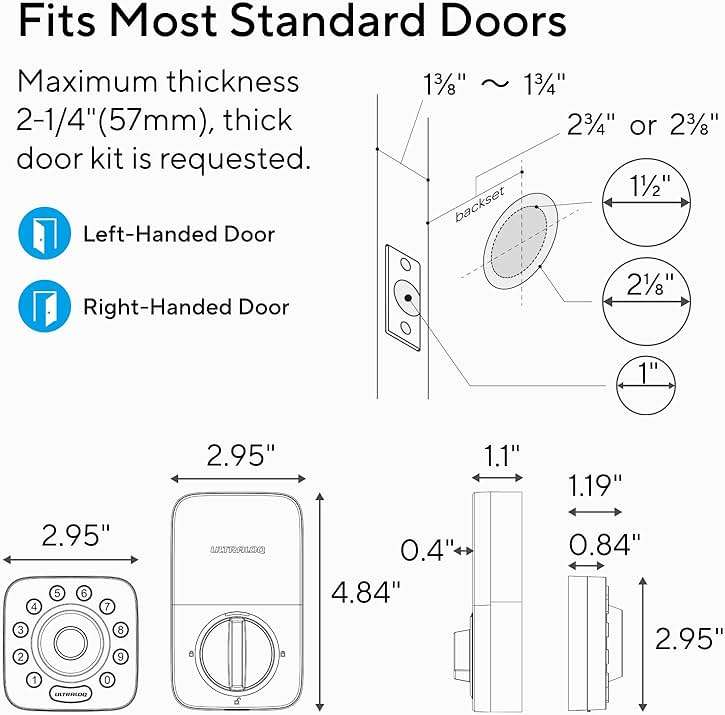 ULTRALOQ U-Bolt Pro Smart Lock, Keyless Entry Door Lock via Bluetooth, Smartphone, Fingerprint ID, Anti-peep Keypad, Auto Unlock, Smart Lock for Front Door, Smart Deadbolt Lock, IP65 Waterproof - Image 6