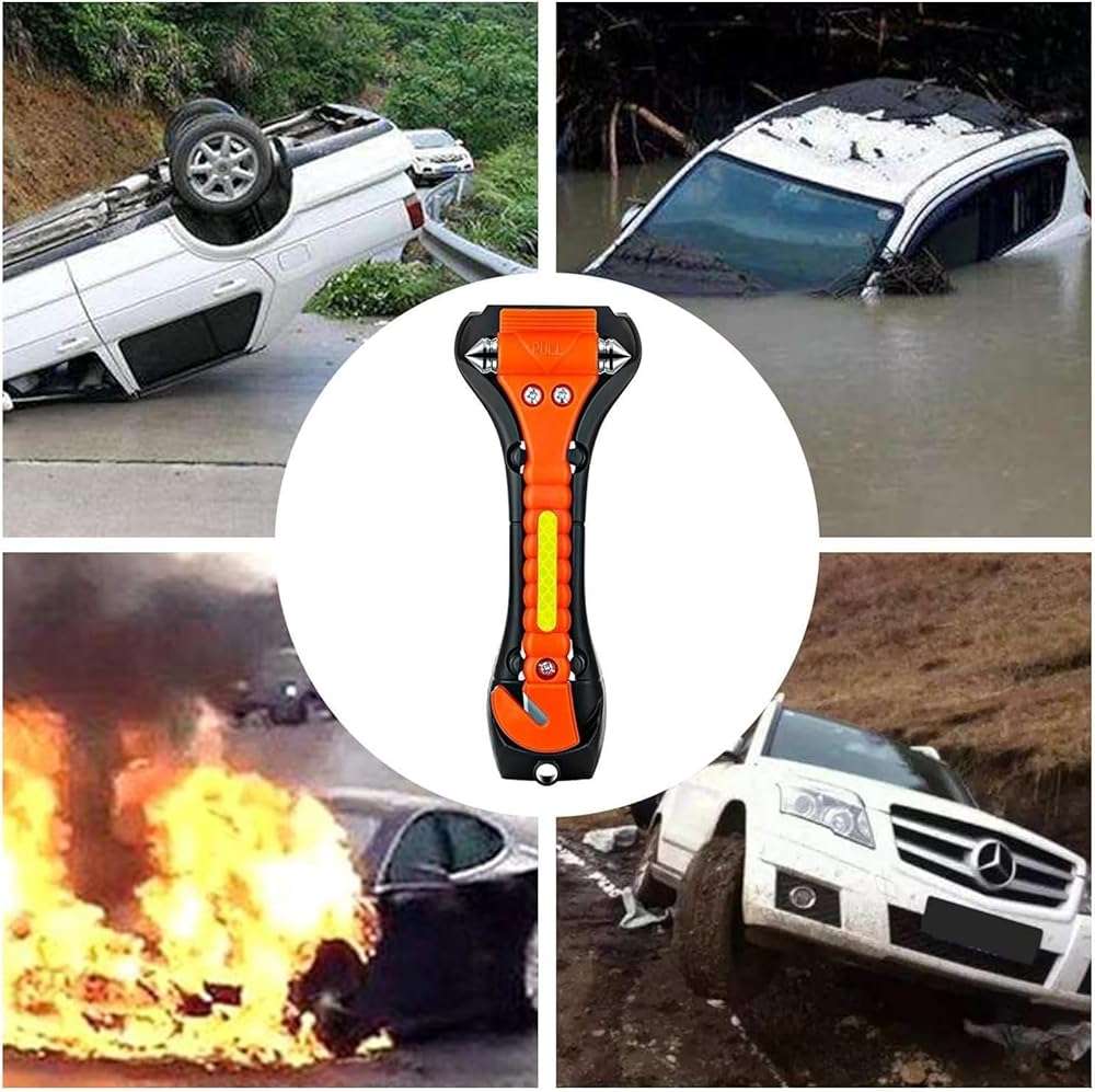 ZHSX Safety Hammer, 10 Pack Car Emergency Escape Tool Car Window Breaker and Seat Belt Cutter with Light Reflective Tape for Family Car Life Saving Survival Kit - Image 7