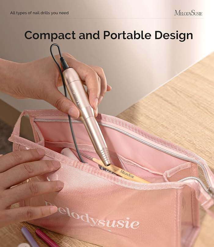 MelodySusie Pen-Shaped Portable USB Nail Drill, PC120I 20000RPM Electric Nail File with Compact Design for All Nail Care, Manicure Polishing, Shaping & Gel Removal at Home for Beginners - Image 3