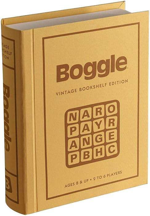 WS Game Company Boggle Vintage Bookshelf Edition, Classic Word Games, Linen-Wrapped Book Box with Retro 1976 Design, Ages 8+ - Image 1