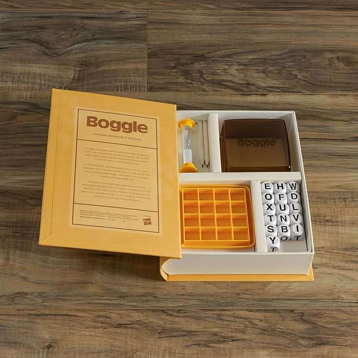 WS Game Company Boggle Vintage Bookshelf Edition, Classic Word Games, Linen-Wrapped Book Box with Retro 1976 Design, Ages 8+ - Image 4