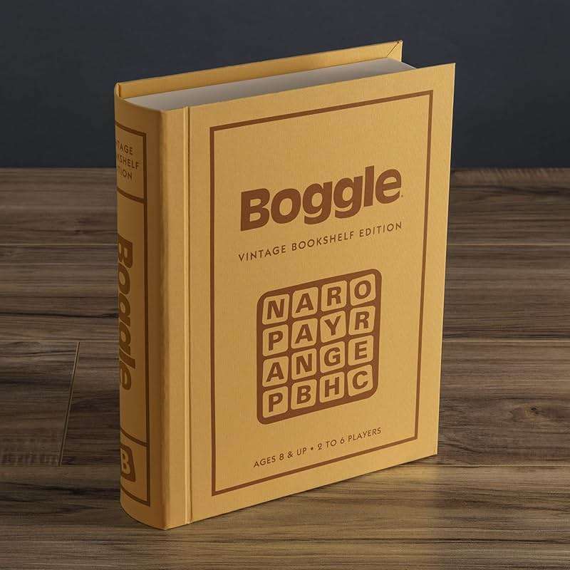 WS Game Company Boggle Vintage Bookshelf Edition, Classic Word Games, Linen-Wrapped Book Box with Retro 1976 Design, Ages 8+ - Image 5