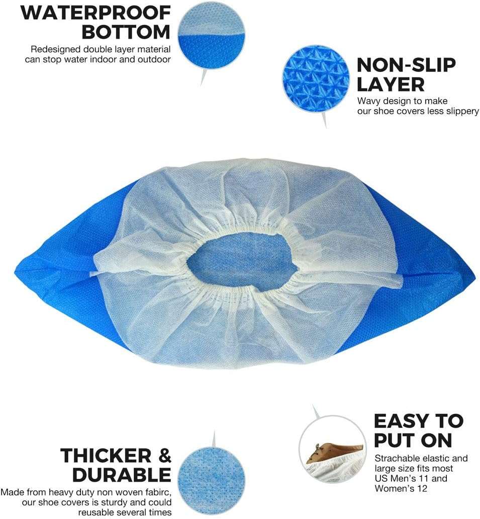 OhanaPro Premium Disposable Non Slip Boot & Shoe Covers - Pack of 50 - Waterproof Double Layer Bottom - Extra Thick, Durable, Recyclable - One Size Fits Most - Image 2