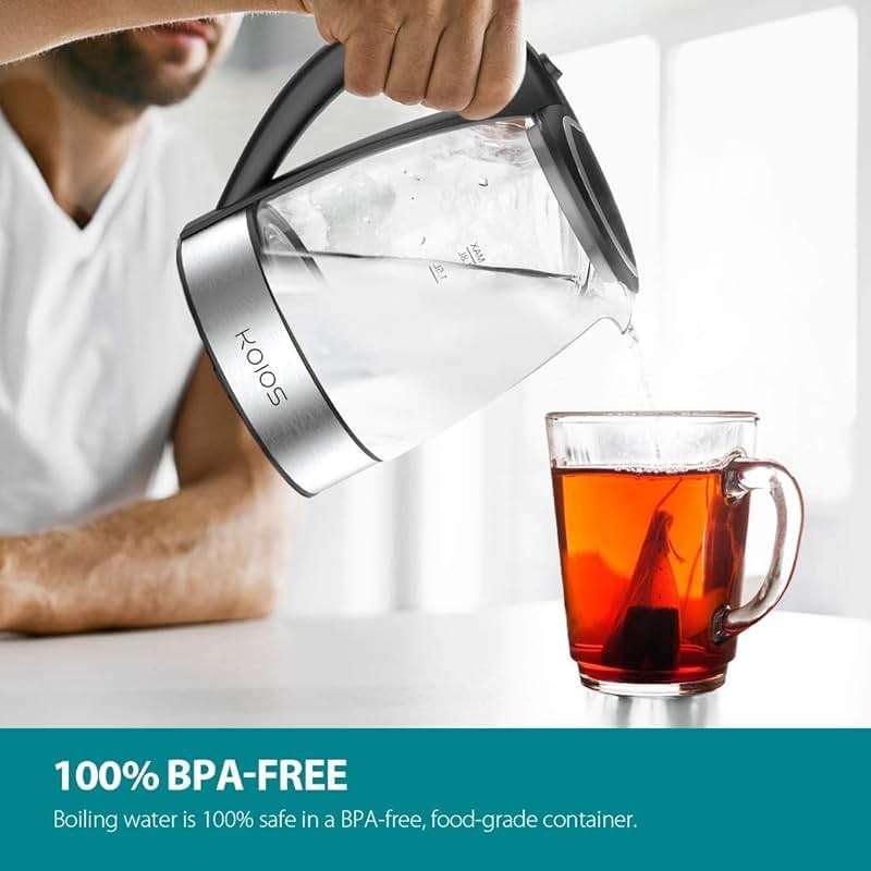 AZEUS Electric Kettle 1500W Tea Kettle, 1.8L Large Capacity with Auto Shut-Off and Boil-Dry Protection, BPA-Free - Image 2