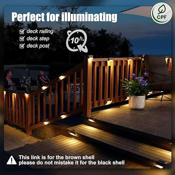 SOLPEX Solar Deck Lights Outdoor 16 Pack, Solar Step Lights Waterproof Led Solar lights for Outdoor Stairs, Step , Fence, Yard, Patio, and Pathway(Warm White) - Image 2