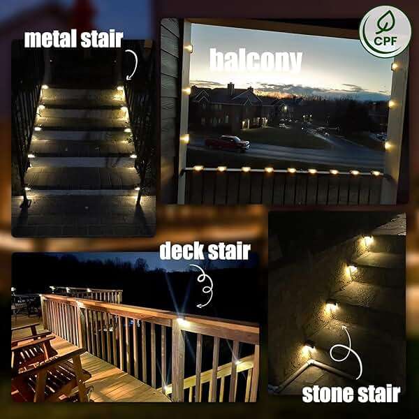 SOLPEX Solar Deck Lights Outdoor 16 Pack, Solar Step Lights Waterproof Led Solar lights for Outdoor Stairs, Step , Fence, Yard, Patio, and Pathway(Warm White) - Image 6