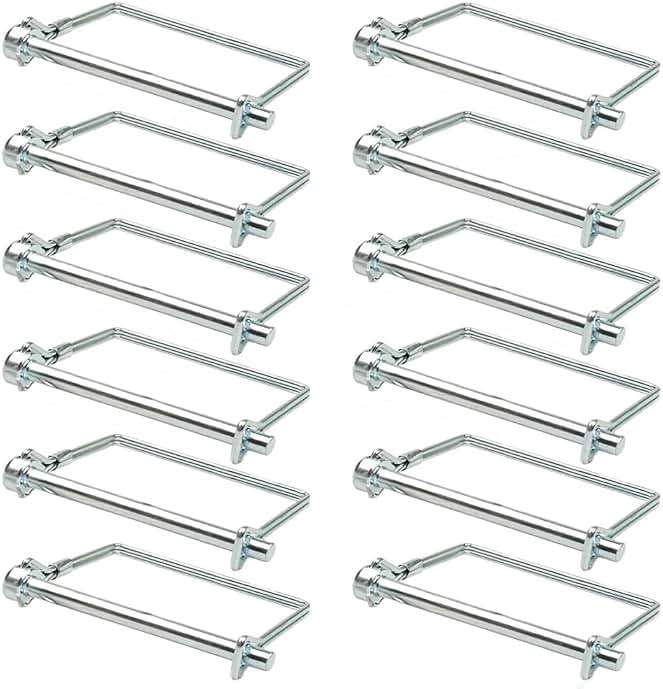 Comonc 15 PCS 1/4*4-1/2 Inch Trailer Hitch Pin Shaft Locking Pin Safety Coupler Pin 1/4 Hitch pin Wire Lock Pin 1/4" x 4-1/2" for PTO,Farm,Lawn,Hitches,and Garden - Image 1