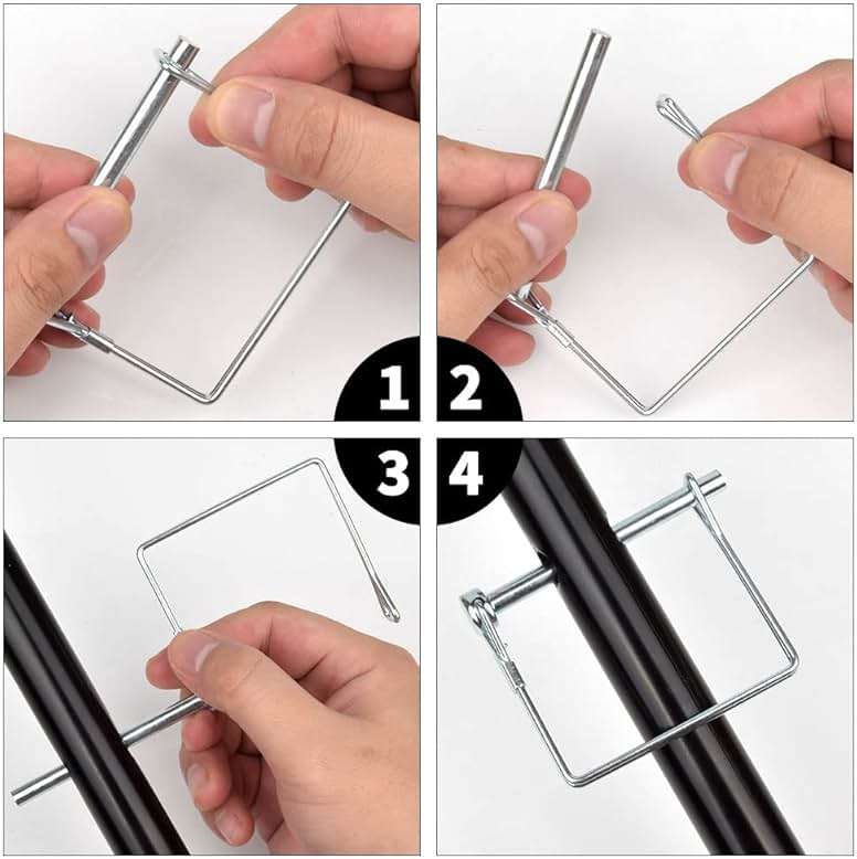 Comonc 15 PCS 1/4*4-1/2 Inch Trailer Hitch Pin Shaft Locking Pin Safety Coupler Pin 1/4 Hitch pin Wire Lock Pin 1/4" x 4-1/2" for PTO,Farm,Lawn,Hitches,and Garden - Image 4