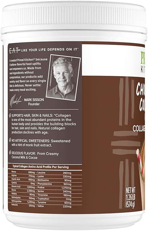 Primal Kitchen Chocolate Collagen Fuel® Drink Mix, Chocolate Coconut Collagen Peptides, No Dairy or Artificial Sweeteners, 20 Ounces - Image 4