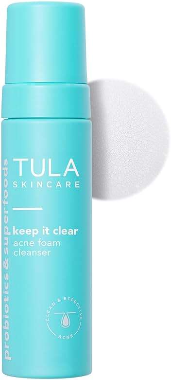 TULA Skin Care Keep It Clear - Acne Foam Cleanser, Contains Salicylic & Azelaic Acid & prebiotics, Clears & Soothes Acne, Brightens Past Blemish Marks, 6.3 fl oz. - Image 1