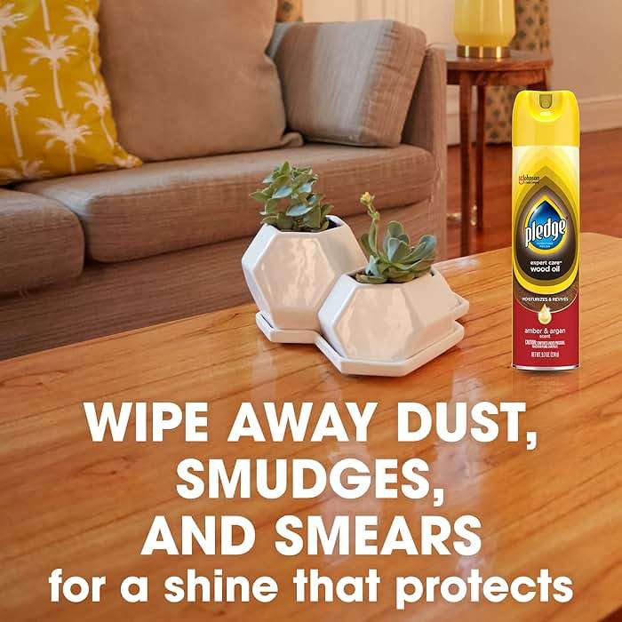 Pledge Moisturizing Wood Oil, Furniture Reviving & Protecting Conditioner and Dusting Spray, Revitalizes Wood, Sealed Leather & Laminate, Made with Mineral Oils - Amber & Argan Scent, 9.7oz, Pack of 3 - Image 9