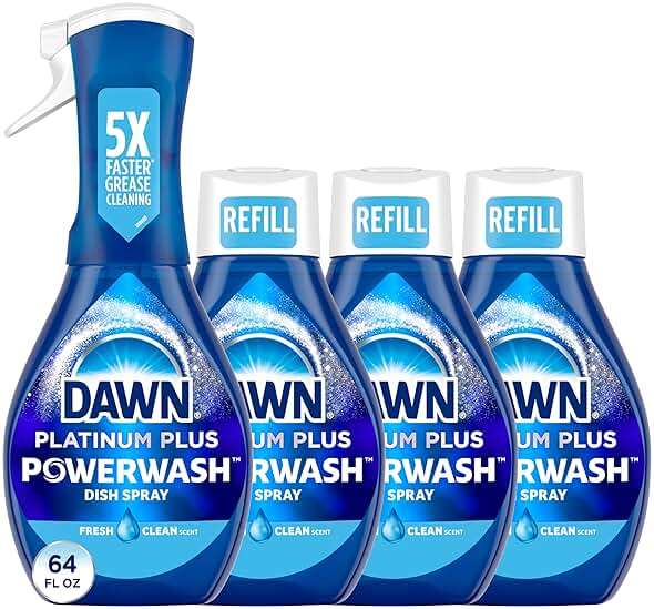 Dawn Powerwash Spray, Dish Soap, Dishwashing Liquid, Fresh, 1 Starter Kit + 3 Refills, 4x16 Fl Oz - Image 1
