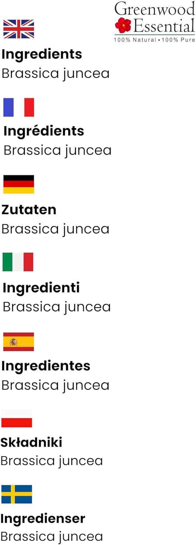 Greenwood Essential Mustard Oil (Brassica juncea) | Cold Pressed | Natural | Undiluted | for Diluting Essential Oils | for Skin & Massage | Men & Women | 50ml (1.69 oz) - Image 12