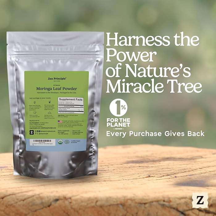 Zen Principle 2-Pack Premium Organic Moringa Oleifera Leaf Powder. USDA Certified Organic. - Image 2