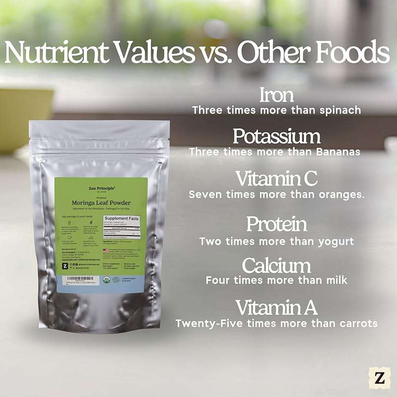 Zen Principle 2-Pack Premium Organic Moringa Oleifera Leaf Powder. USDA Certified Organic. - Image 4