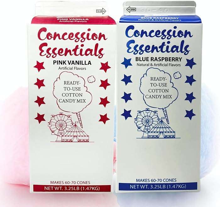 Concession Essentials - CE Floss Sugar -2pk Cotton Candy Floss Sugar 2 Pack (Pink Vanilla and Blue Raspberry) - Image 1