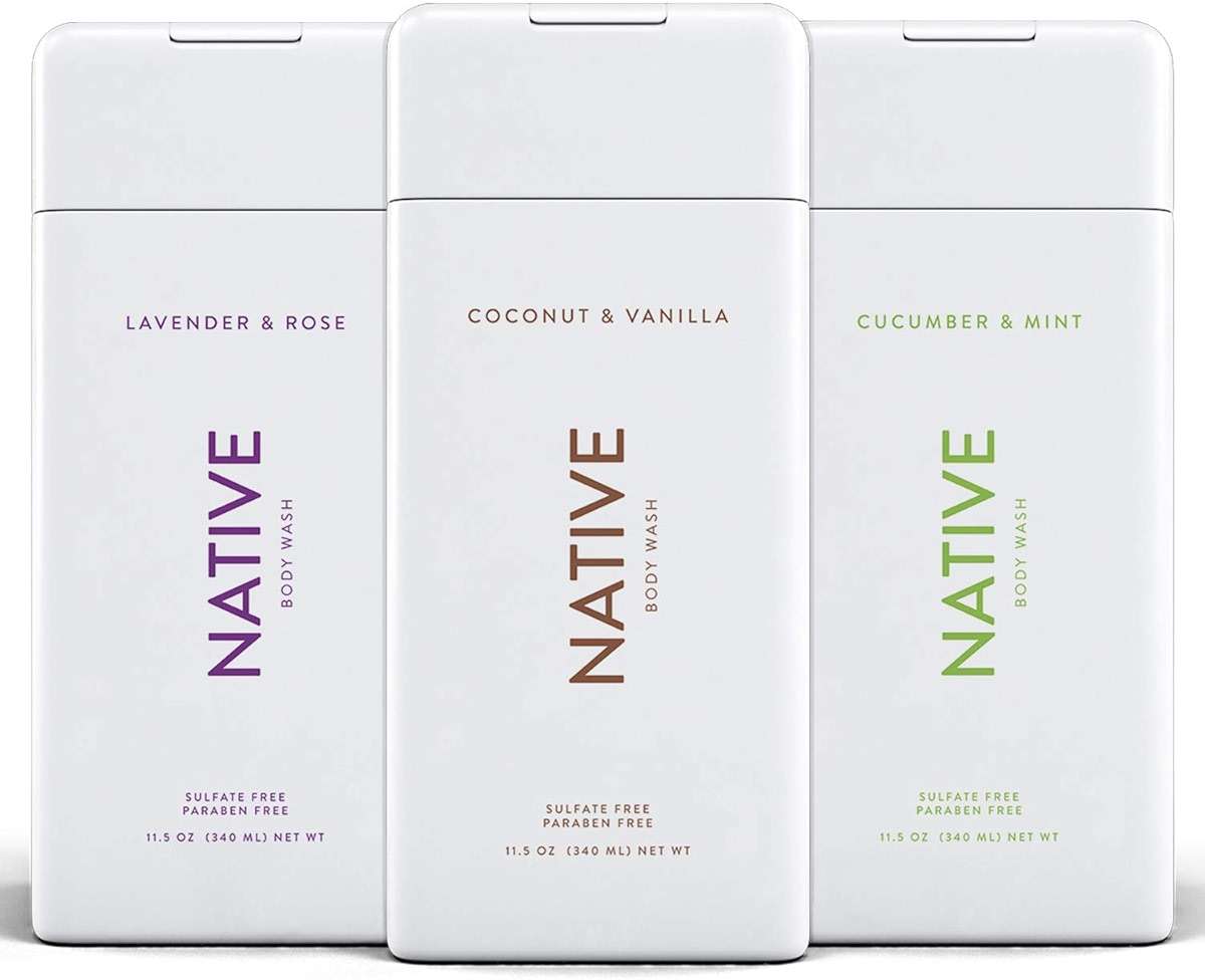 Native Body Wash 3 Pack - Natural Body Wash Women & Men - SLS & Paraben Free - Cucumber & Mint, Coconut & Vanilla, Lavender & Rose - Image 1