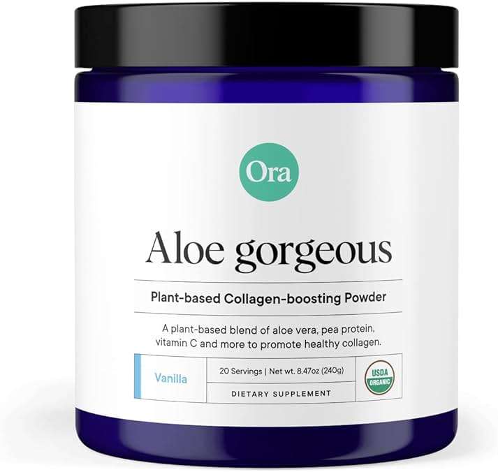 Ora Organic Vegan Collagen-Boosting Powder for Women and Men - Hair, Skin, & Nails Support - Bamboo Silica, Plant-Based Protein, Organic Vitamin C, Aloe Vera - Vanilla Flavor, 20 Servings - Image 1