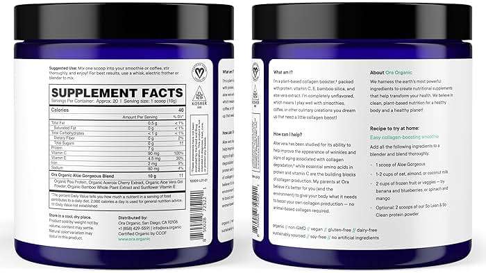 Ora Organic Vegan Collagen-Boosting Powder for Women and Men - Hair, Skin, & Nails Support - Bamboo Silica, Plant-Based Protein, Organic Vitamin C, Aloe Vera - Vanilla Flavor, 20 Servings - Image 4