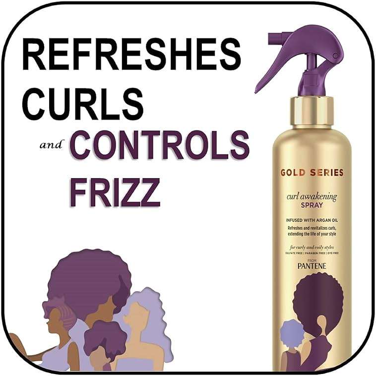 Pantene Gold Series Curl Awakening Spray, for Curly and Coily Hair, Infused with Argan Oil, 8.4 Fl Oz - Image 4